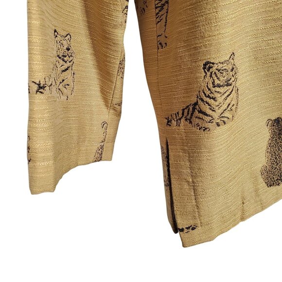 Giancarlo Ferrari Size 12 Shirt Jacket Zoo Safari Jungle Big Cat Tiger Lined Vtg - Picture 5 of 12